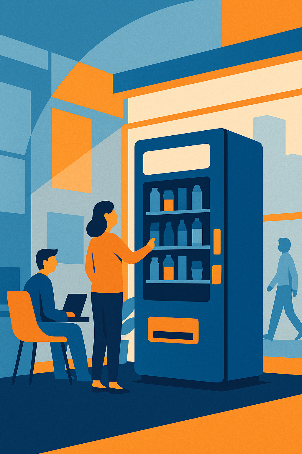 Stylized modern vending illustration
