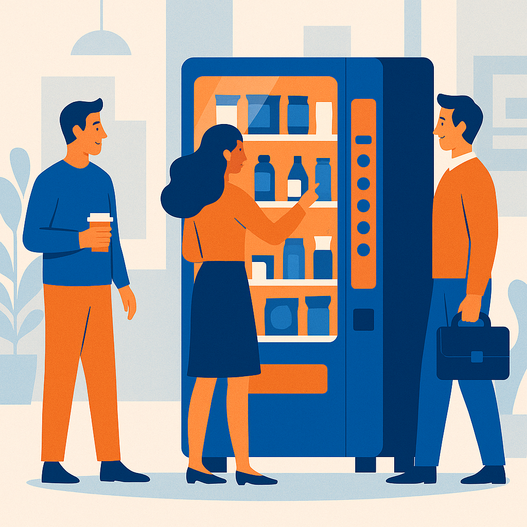People using vending machine